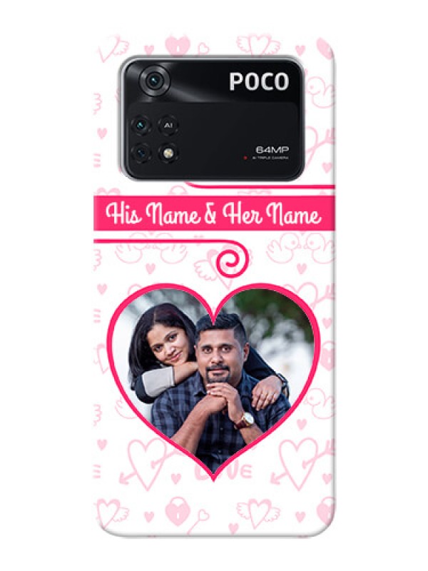 Custom Poco M4 Pro 4G Personalized Phone Cases: Heart Shape Love Design