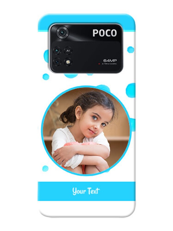 Custom Poco M4 Pro 4G Custom Phone Covers: Blue Bubbles Pattern Design