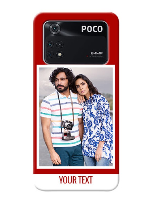 Custom Poco M4 Pro 4G mobile phone covers: Simple Red Color Design