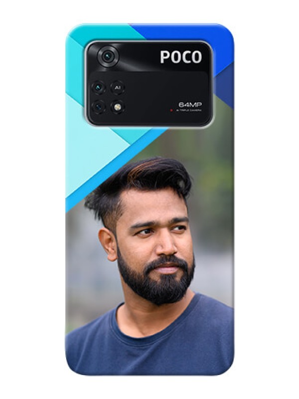 Custom Poco M4 Pro 4G Phone Cases Online: Blue Abstract Cover Design