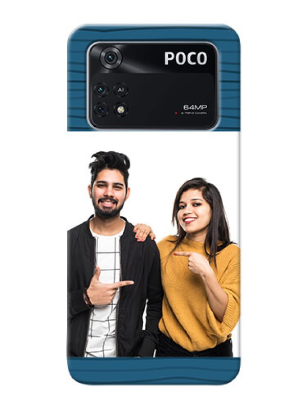Custom Poco M4 Pro 4G Custom Phone Cases: Blue Pattern Cover Design