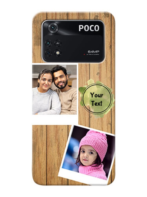 Custom Poco M4 Pro 4G Custom Mobile Phone Covers: Wooden Texture Design