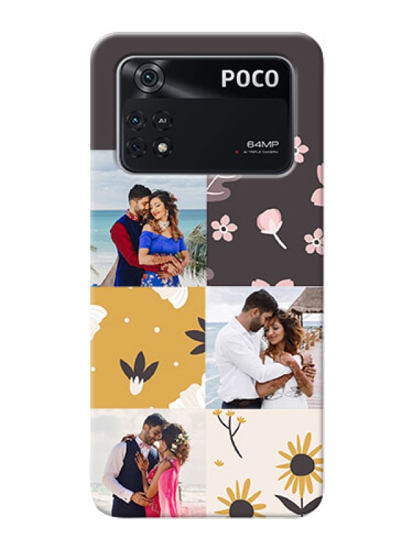 Custom Poco M4 Pro 4G phone cases online: 3 Images with Floral Design
