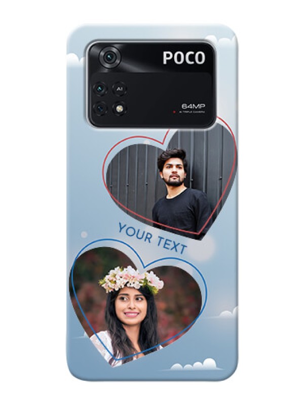 Custom Poco M4 Pro 4G Phone Cases: Blue Color Couple Design 