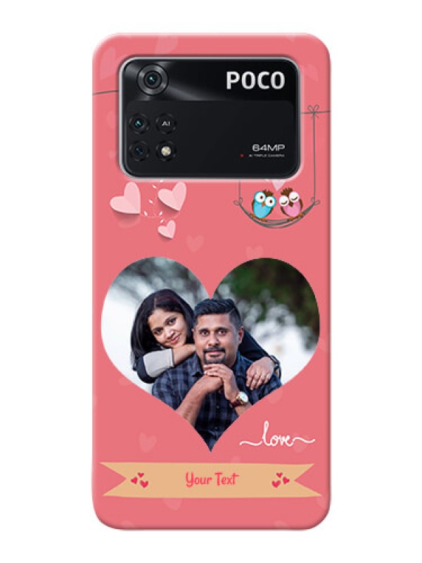 Custom Poco M4 Pro 4G custom phone covers: Peach Color Love Design 