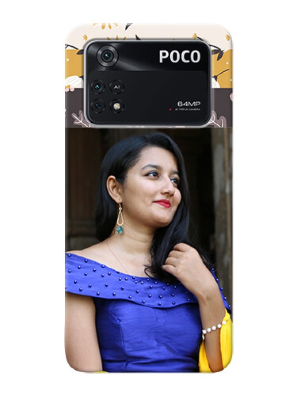 Custom Poco M4 Pro 4G mobile cases online: Stylish Floral Design
