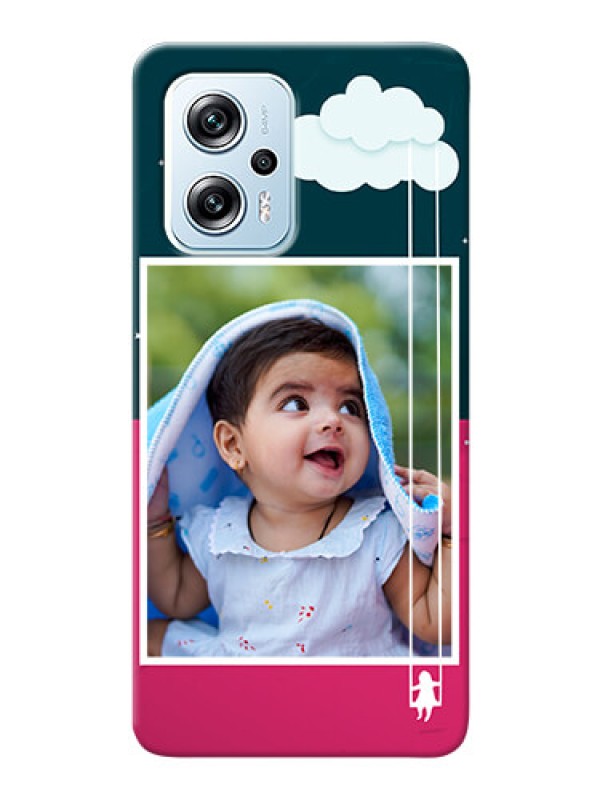 Custom Poco X4 GT 5G custom phone covers: Cute Girl with Cloud Design