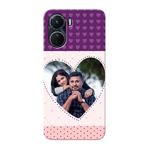 Buy Vivo Y16 Mobile Back Covers Violet Love Dots Design