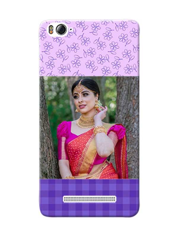 Custom Xiaomi 4i Floral Design Purple Pattern Mobile Cover Design