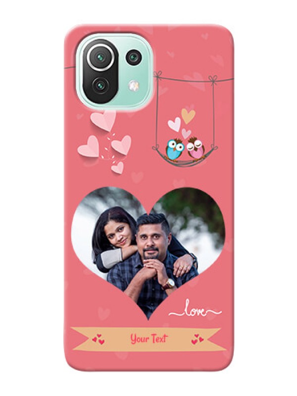 Custom Mi 11 Lite NE 5G custom phone covers: Peach Color Love Design 