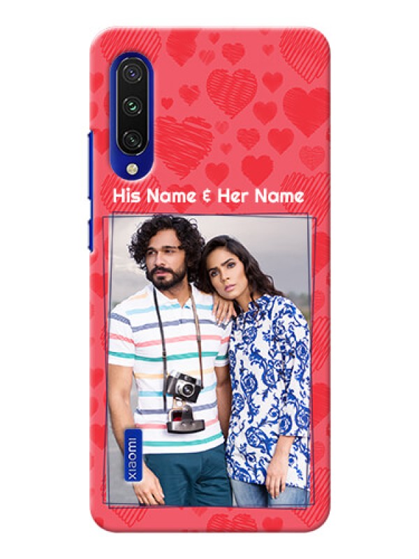 Custom Mi A3 Mobile Back Covers: with Red Heart Symbols Design