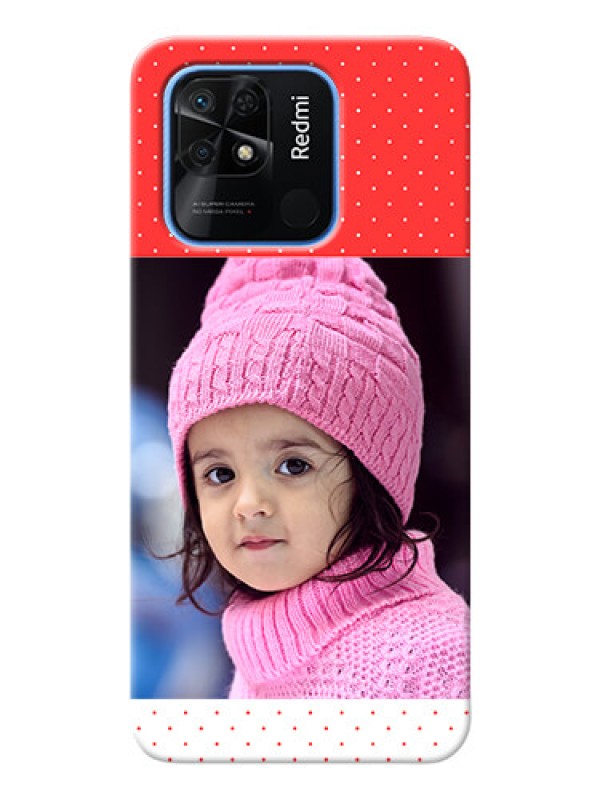 Custom Redmi 10 personalised phone covers: Red Pattern Design