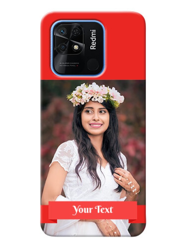 Custom Redmi 10 Personalised mobile covers: Simple Red Color Design