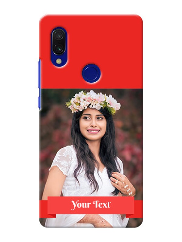 Custom Redmi 7 Personalised mobile covers: Simple Red Color Design