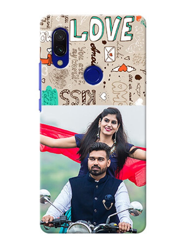 Custom Redmi 7 Personalised mobile covers: Love Doodle Pattern 