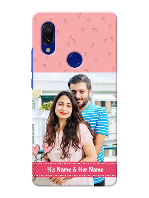 Custom Redmi 7 phone back covers: Love Design Peach Color