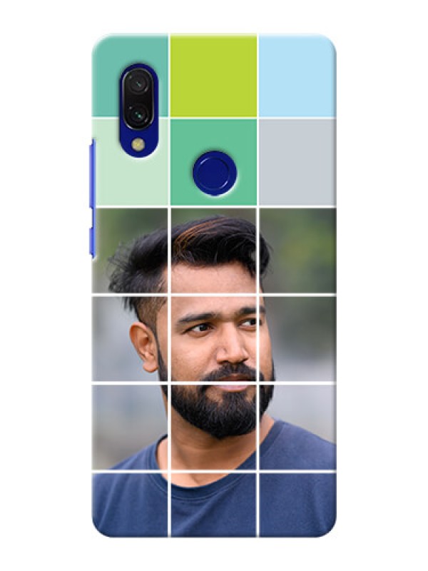 Custom Redmi 7 personalised phone covers with white box pattern 