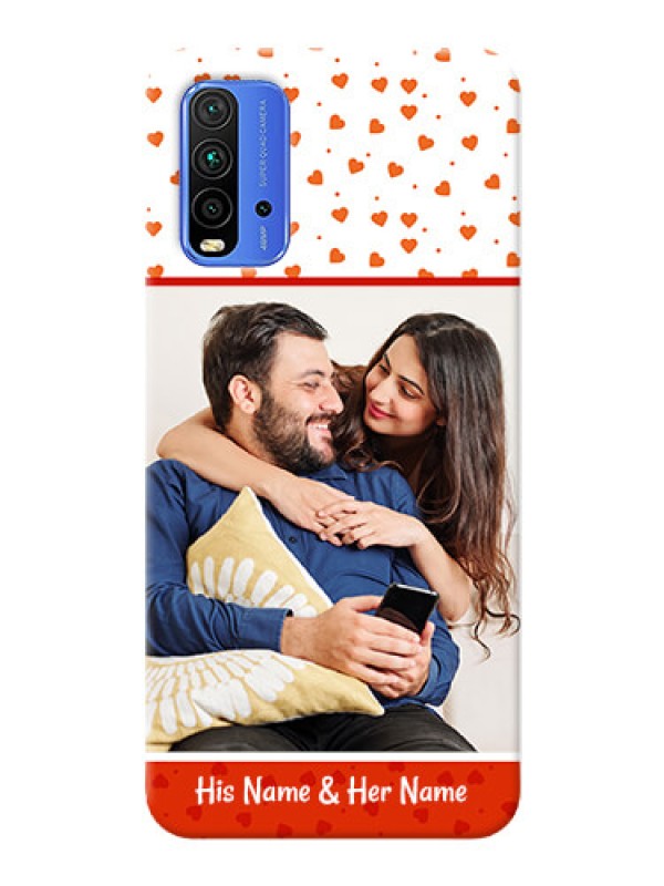 Custom Redmi 9 Power Phone Back Covers: Orange Love Symbol Design