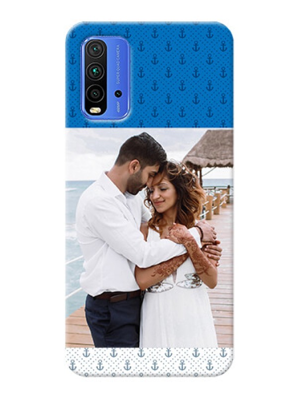 Custom Redmi 9 Power Mobile Phone Covers: Blue Anchors Design