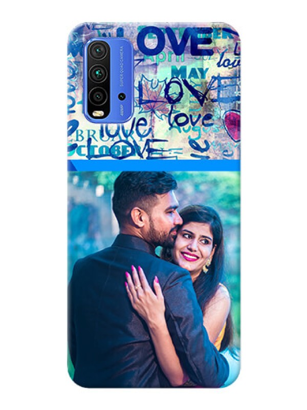 Custom Redmi 9 Power Mobile Covers Online: Colorful Love Design