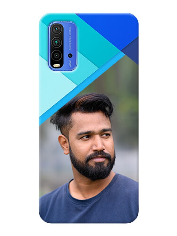 Custom Redmi 9 Power Phone Cases Online: Blue Abstract Cover Design