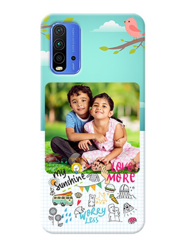 Custom Redmi 9 Power phone cases online: Doodle love Design