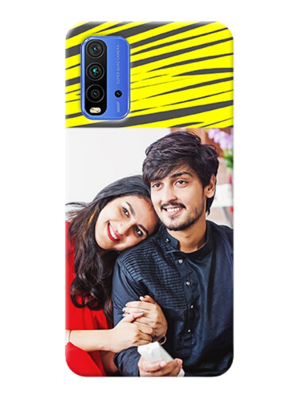Custom Redmi 9 Power Personalised mobile covers: Yellow Abstract Design