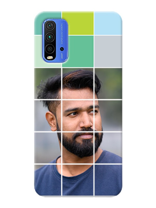 Custom Redmi 9 Power personalised phone covers with white box pattern 