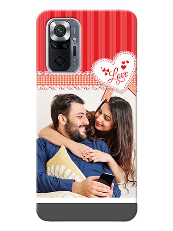 Custom Redmi Note 10 Pro Max phone cases online: Red Love Pattern Design