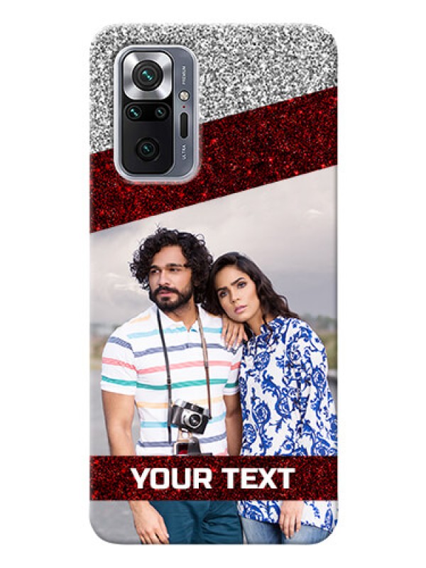 Custom Redmi Note 10 Pro Max Mobile Cases: Image Holder with Glitter Strip Design
