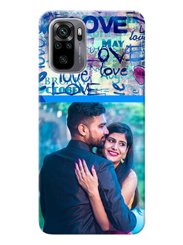 Custom Redmi Note 10 Mobile Covers Online: Colorful Love Design