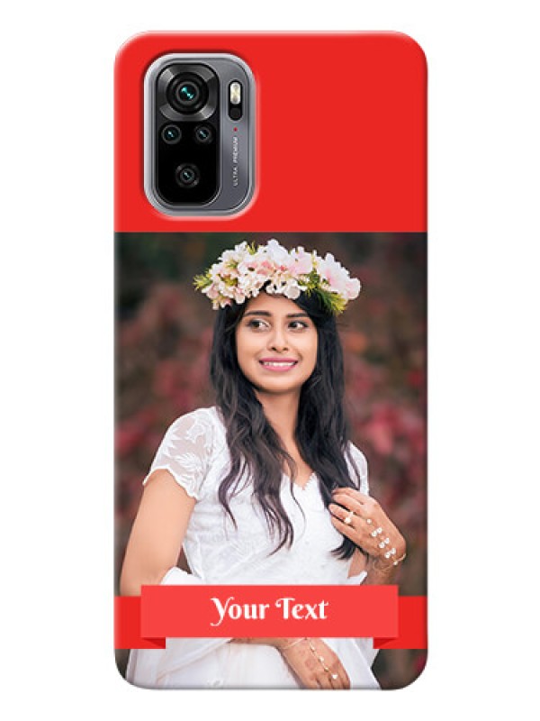Custom Redmi Note 10 Personalised mobile covers: Simple Red Color Design