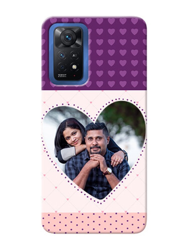 Custom Redmi Note 11 Pro Plus 5G Mobile Back Covers: Violet Love Dots Design