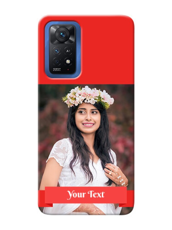 Custom Redmi Note 11 Pro Plus 5G Personalised mobile covers: Simple Red Color Design