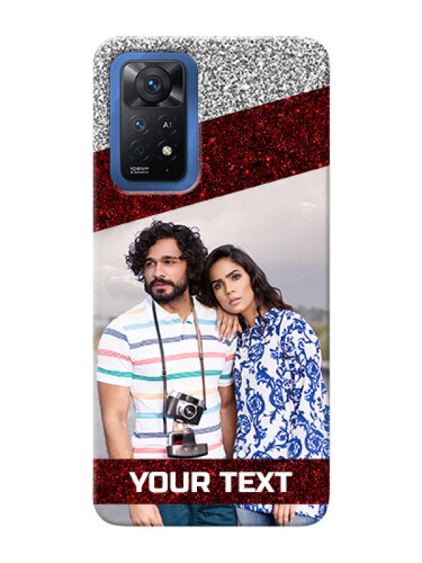 Custom Redmi Note 11 Pro Plus 5G Mobile Cases: Image Holder with Glitter Strip Design