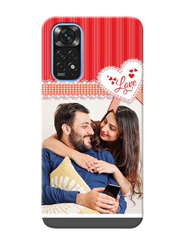 Custom Redmi Note 11 phone cases online: Red Love Pattern Design