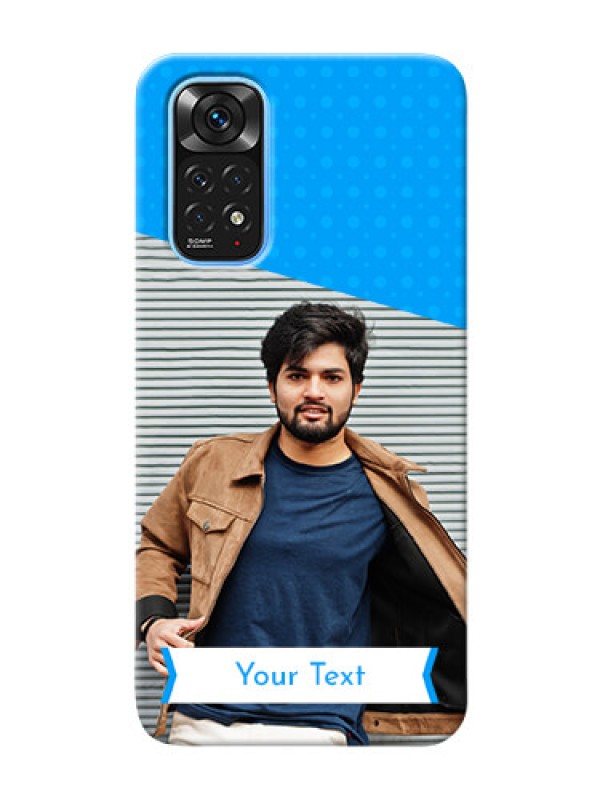 Custom Redmi Note 11 Personalized Mobile Covers: Simple Blue Color Dotted Design