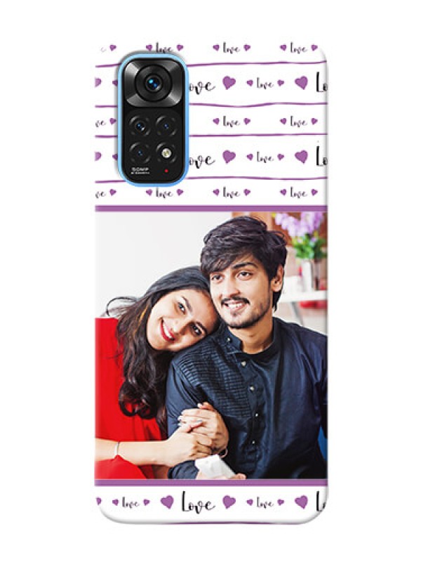 Custom Redmi Note 11 Mobile Back Covers: Couples Heart Design