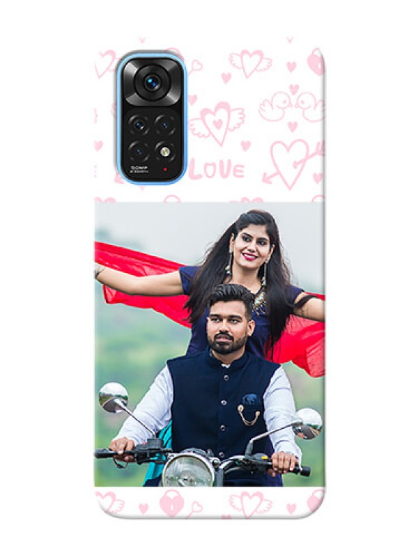 Custom Redmi Note 11 personalized phone covers: Pink Flying Heart Design