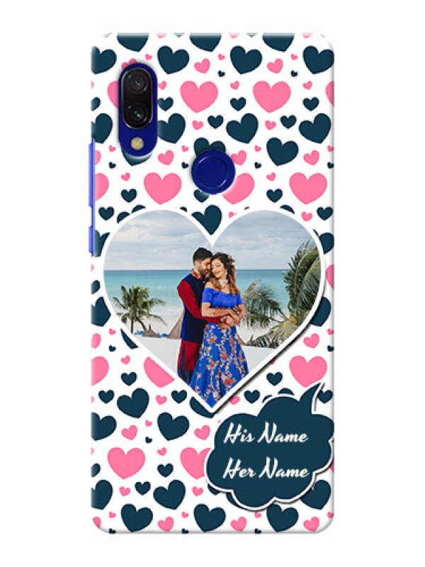 Custom Redmi Y3 Mobile Covers Online: Pink & Blue Heart Design