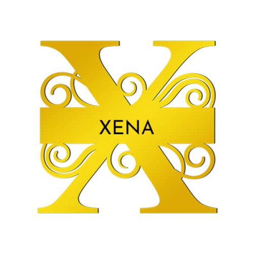 Buy Minimalistic Design Sign for Letter X Golden Aluminium Monogram