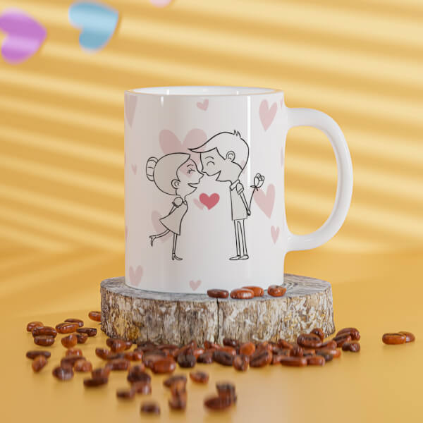 Custom Lovers Enjoying In Love Rain Design On Mug