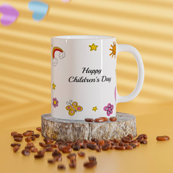 Custom Childrens Day With Cartoon Objects Design On Mug