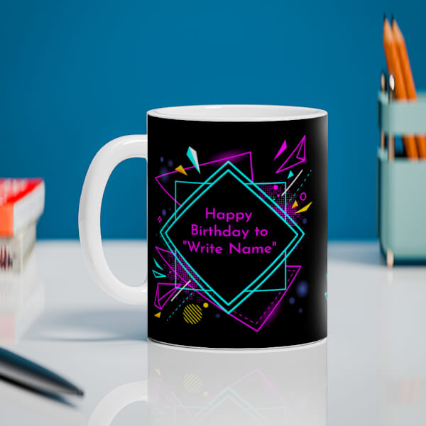 Custom Friend Birthday colorful DJ Background Design On Mug
