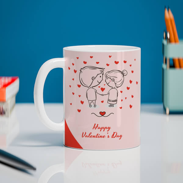 Custom Happy Valentine's Day Design On Mug