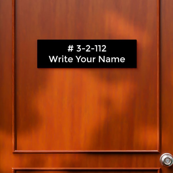 Custom Simple Rectangular Design Black Color Nameplate