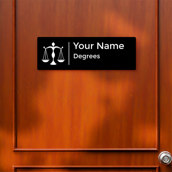 Custom Equal Justice For All Design Black Color Nameplate