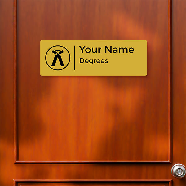 Custom Advocate Themed Plain Design Gold Color Nameplate