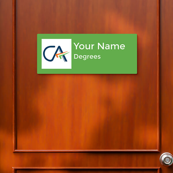 Custom CA Themed Plain Design Glossy Nameplate