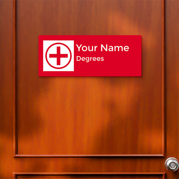 Custom Medical Themed Plain Design Glossy Nameplate